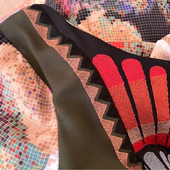 Anthropologie Ranna Gill Fanned Vignette Embroidered Shift Dress Size 10 EUC - Picture 8 of 9